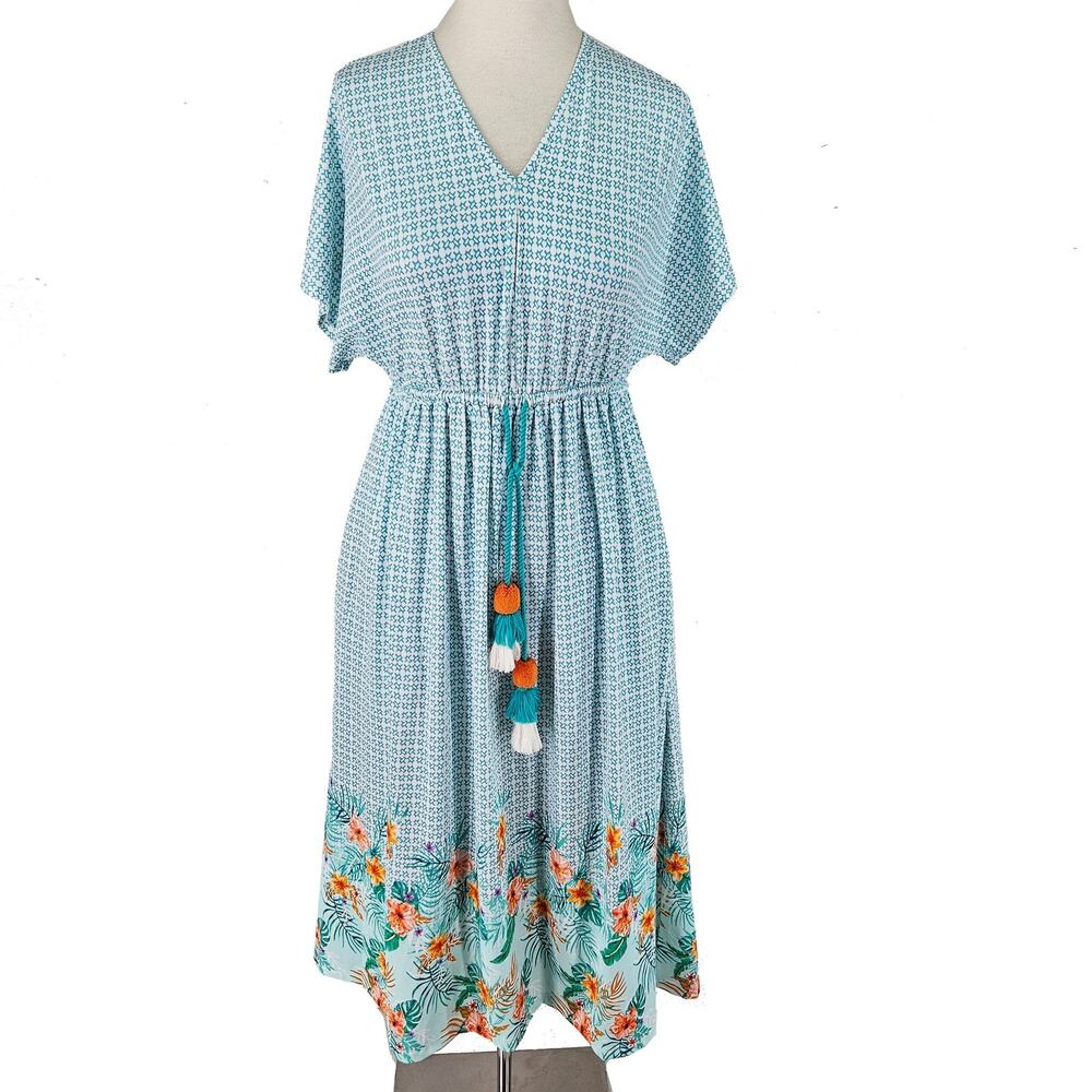 Cabana Life Cayman Tie Waist Midi sun cover up Dress S/M UPF 50+ NWT
